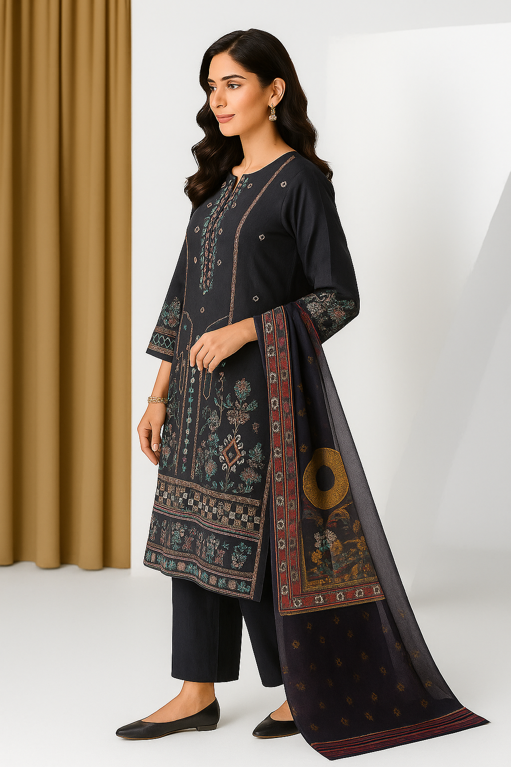 3 PIECE - EMBROIDERED LAWN SUIT