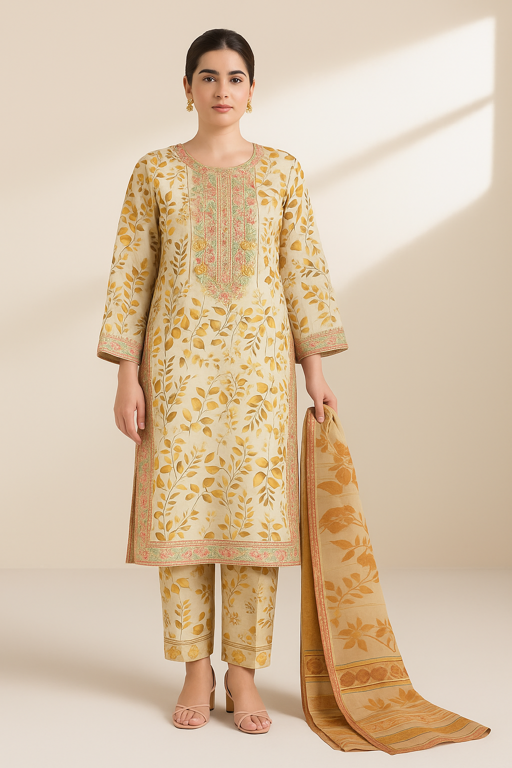 3 PIECE - EMBROIDERED LAWN SUIT