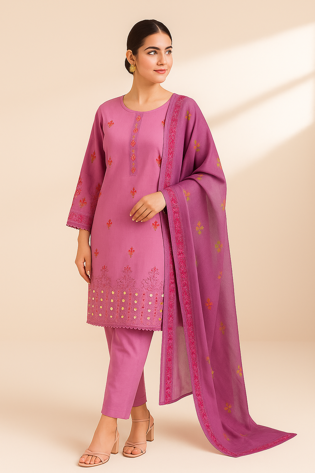 3 PIECE - EMBROIDERED LAWN SUIT