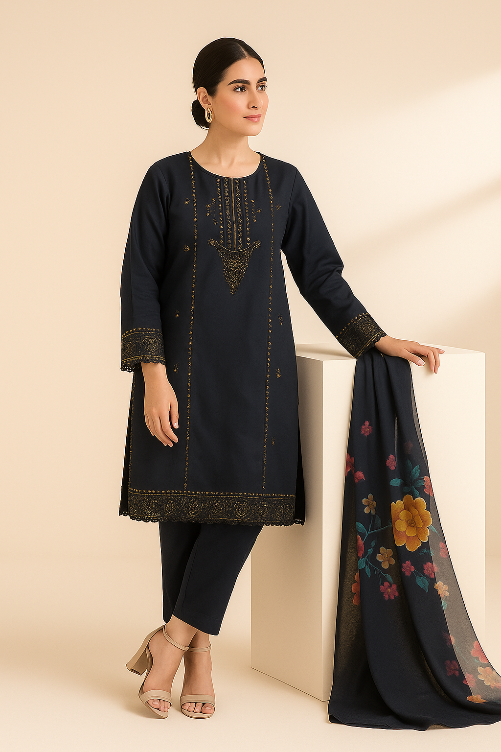 3 PIECE - EMBROIDERED LAWN SUIT