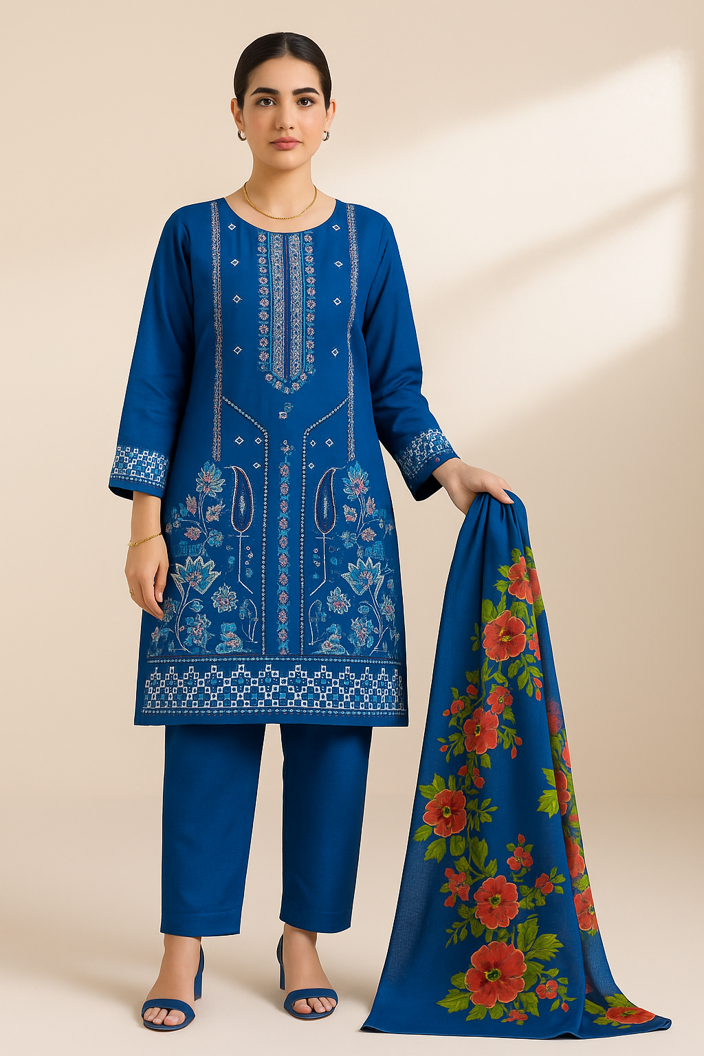 3 PIECE - EMBROIDERED LAWN SUIT