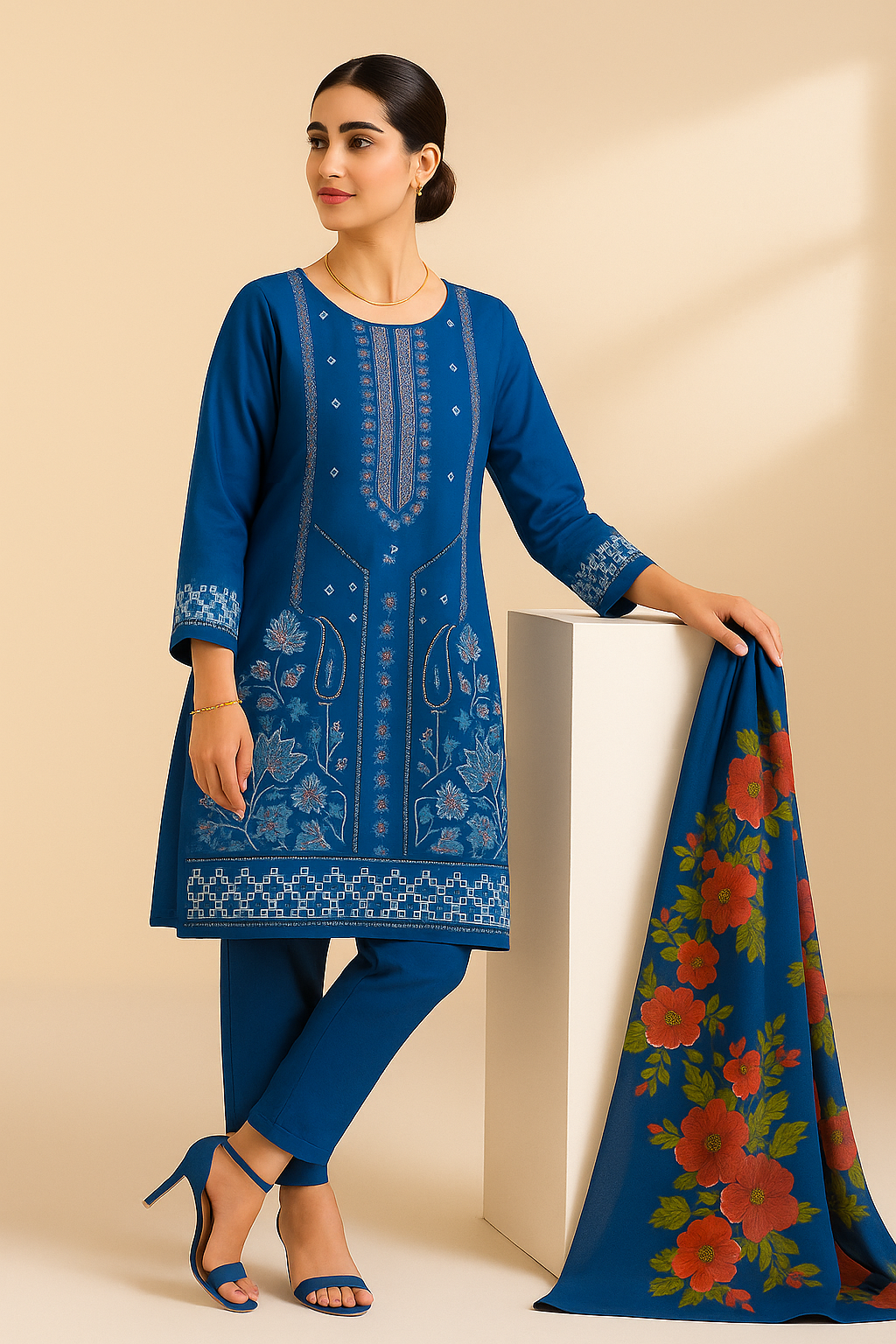 3 PIECE - EMBROIDERED LAWN SUIT