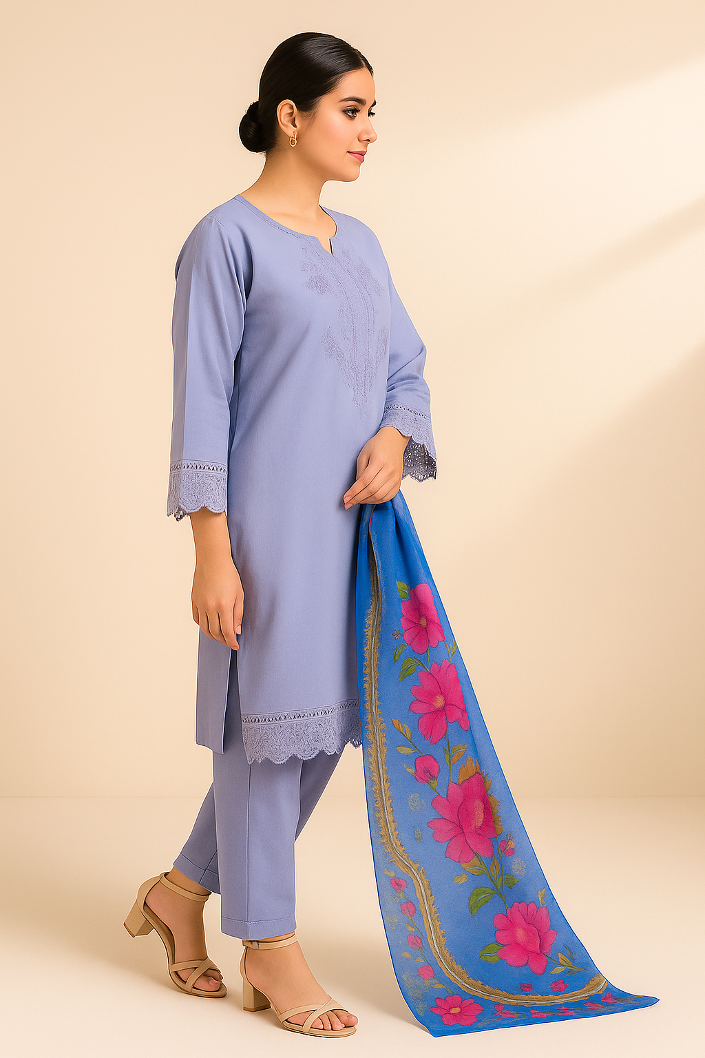 3 PIECE - EMBROIDERED LAWN SUIT