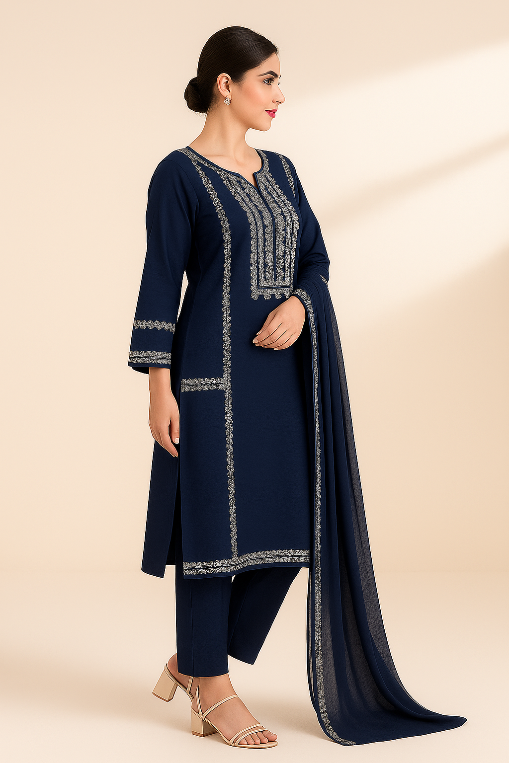 3 PIECE - EMBROIDERED LAWN SUIT