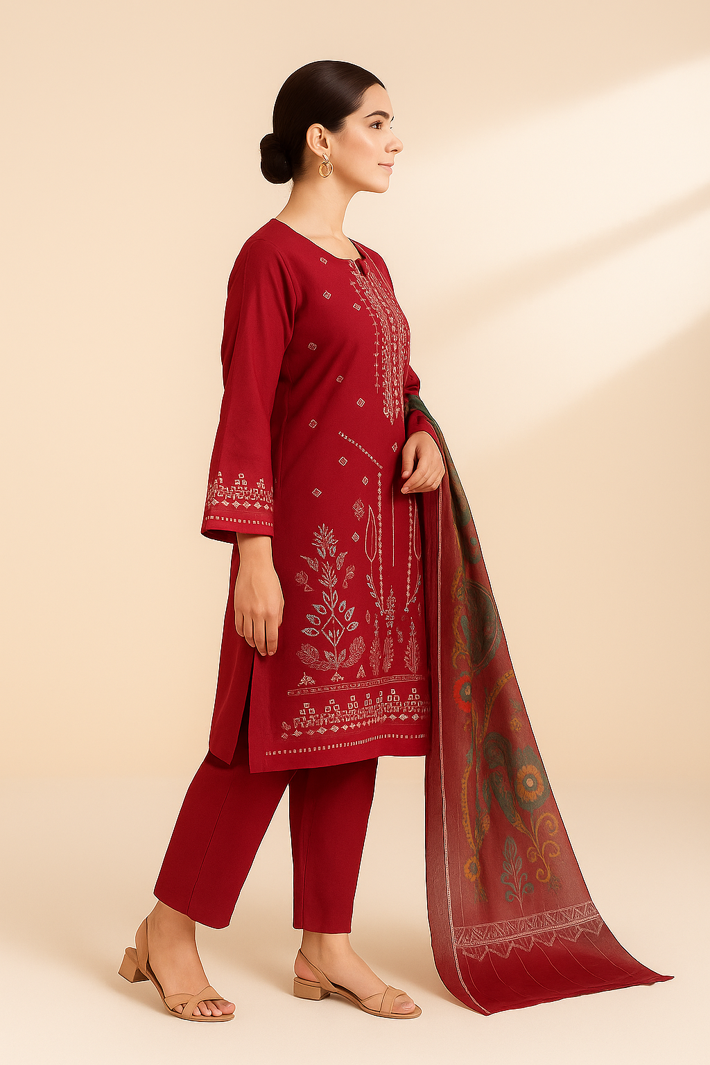 3 PIECE - EMBROIDERED LAWN SUIT