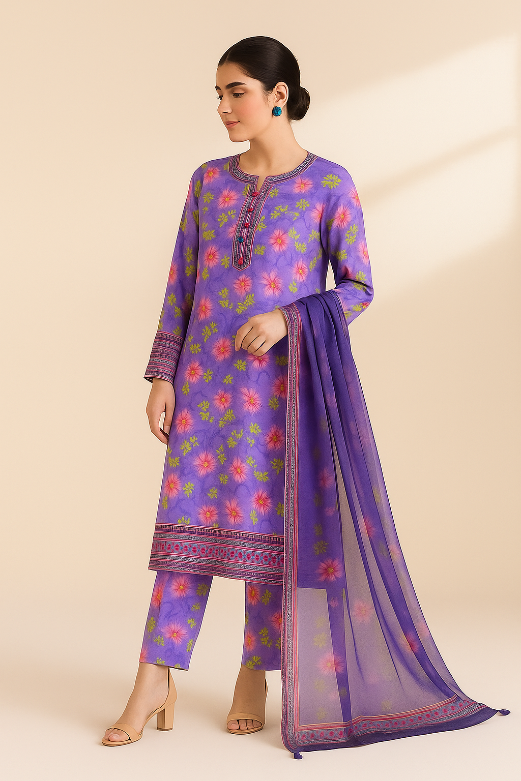 3 PIECE - EMBROIDERED LAWN SUIT