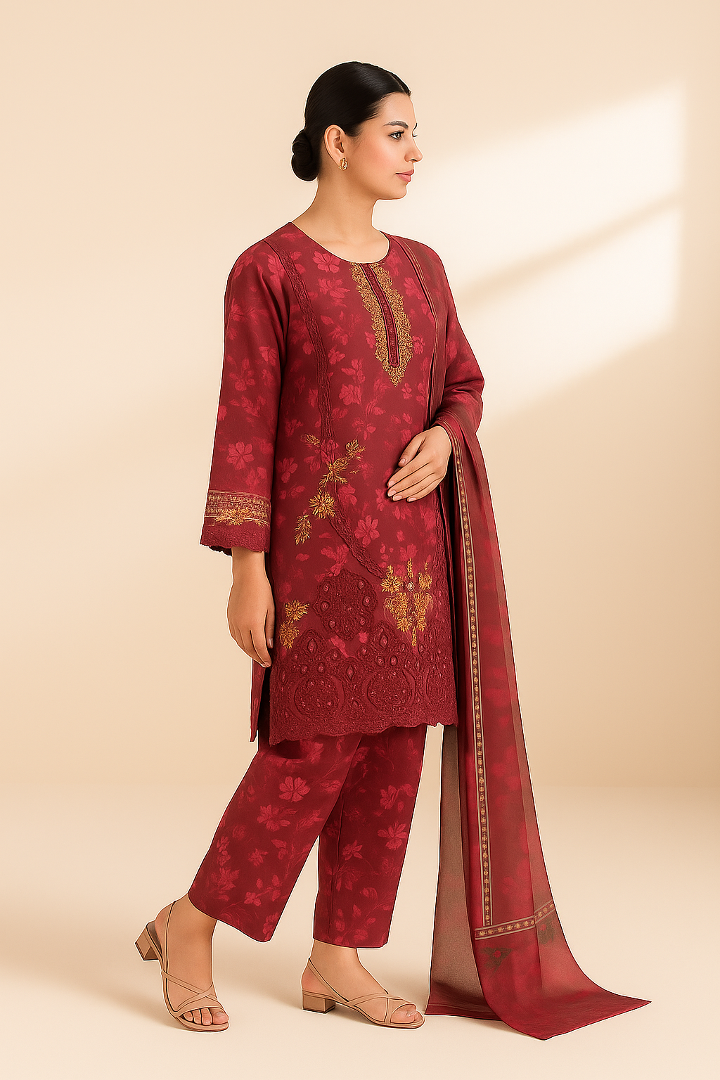 3 PIECE - EMBROIDERED LAWN SUIT