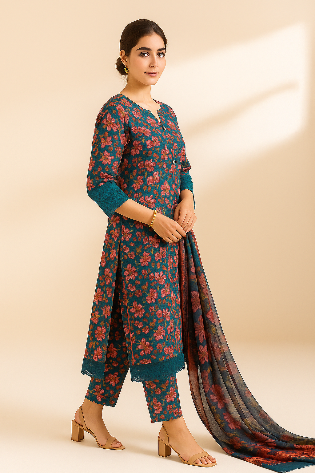 3 PIECE - EMBROIDERED LAWN SUIT