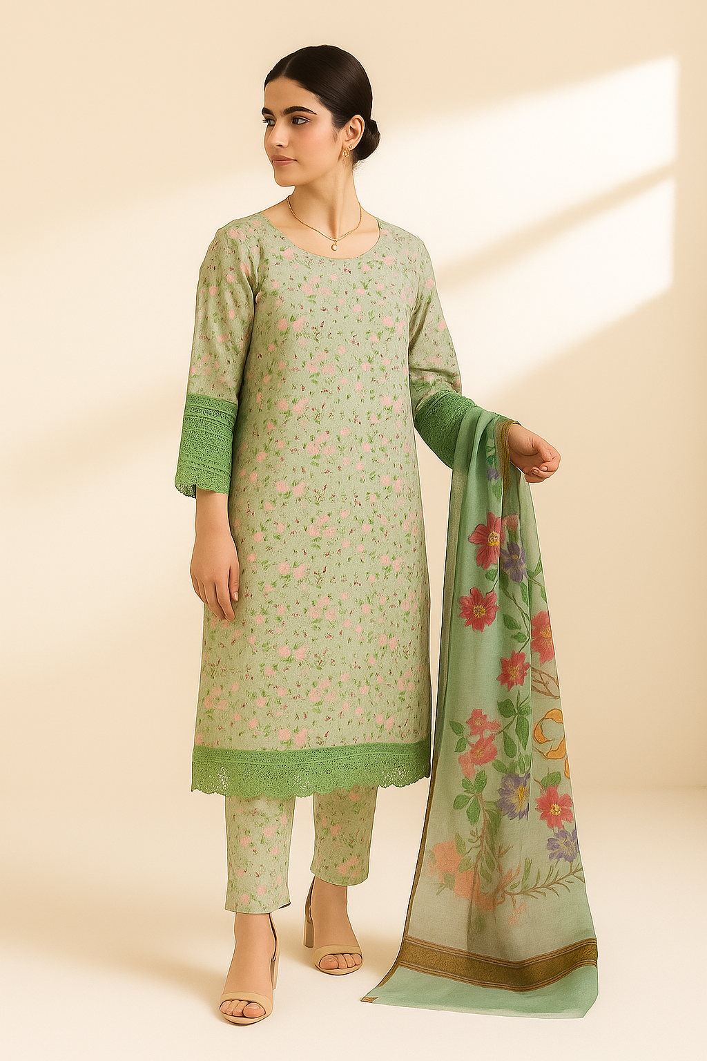 3 PIECE - EMBROIDERED LAWN SUIT
