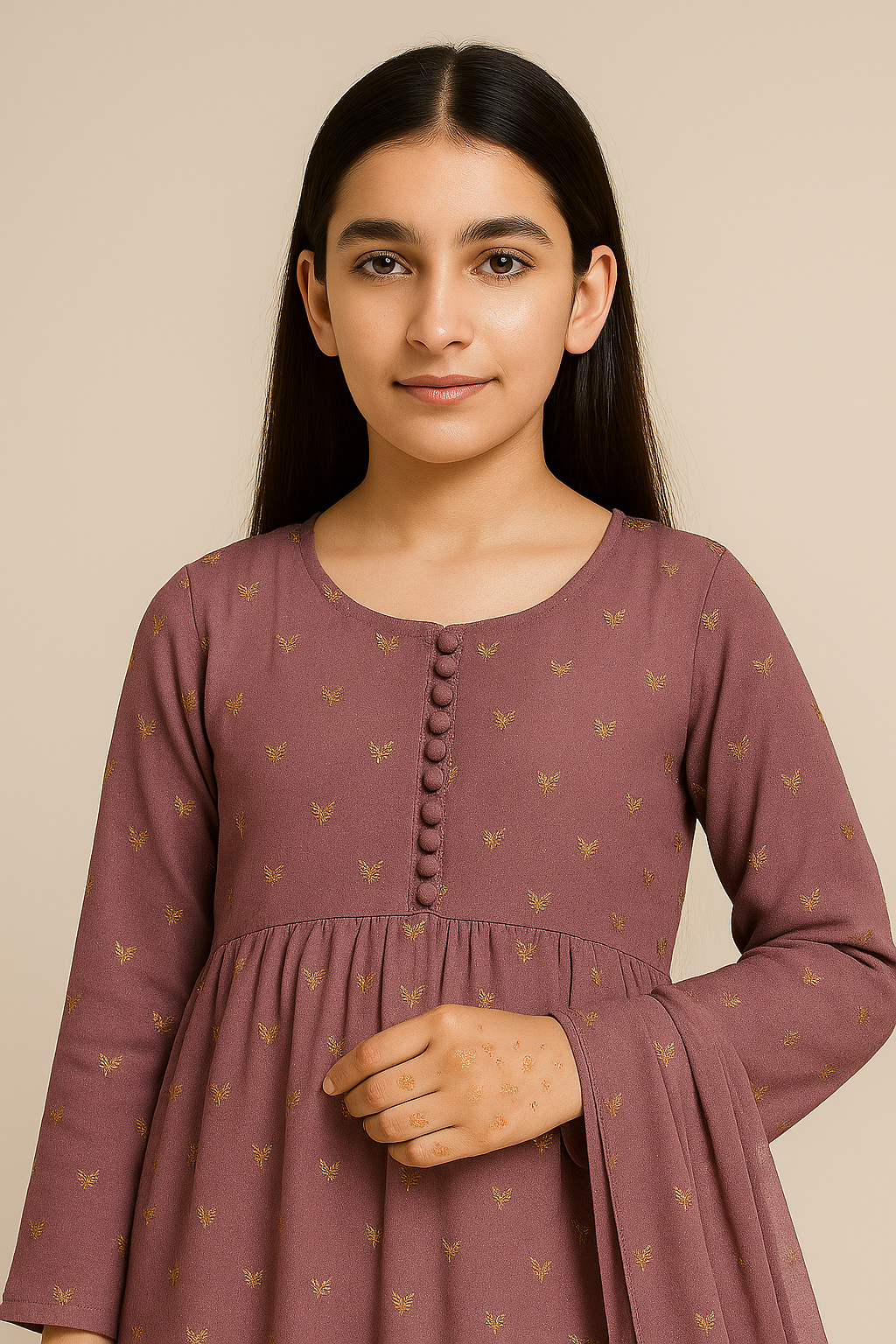3 PIECE - EMBROIDERED FANCY CHIFFON SUIT