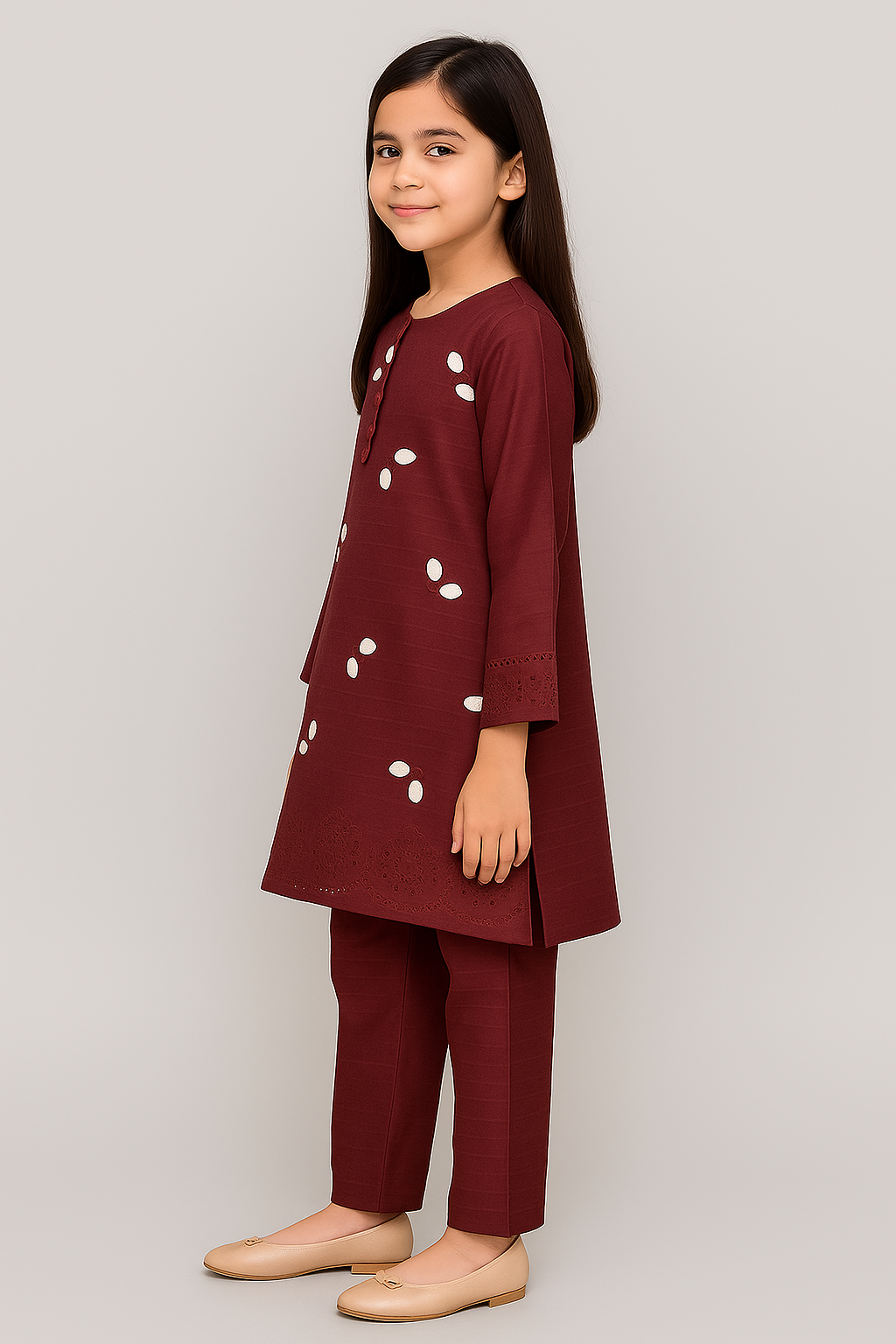 2 PIECE - EMBROIDERED COTTON SUIT