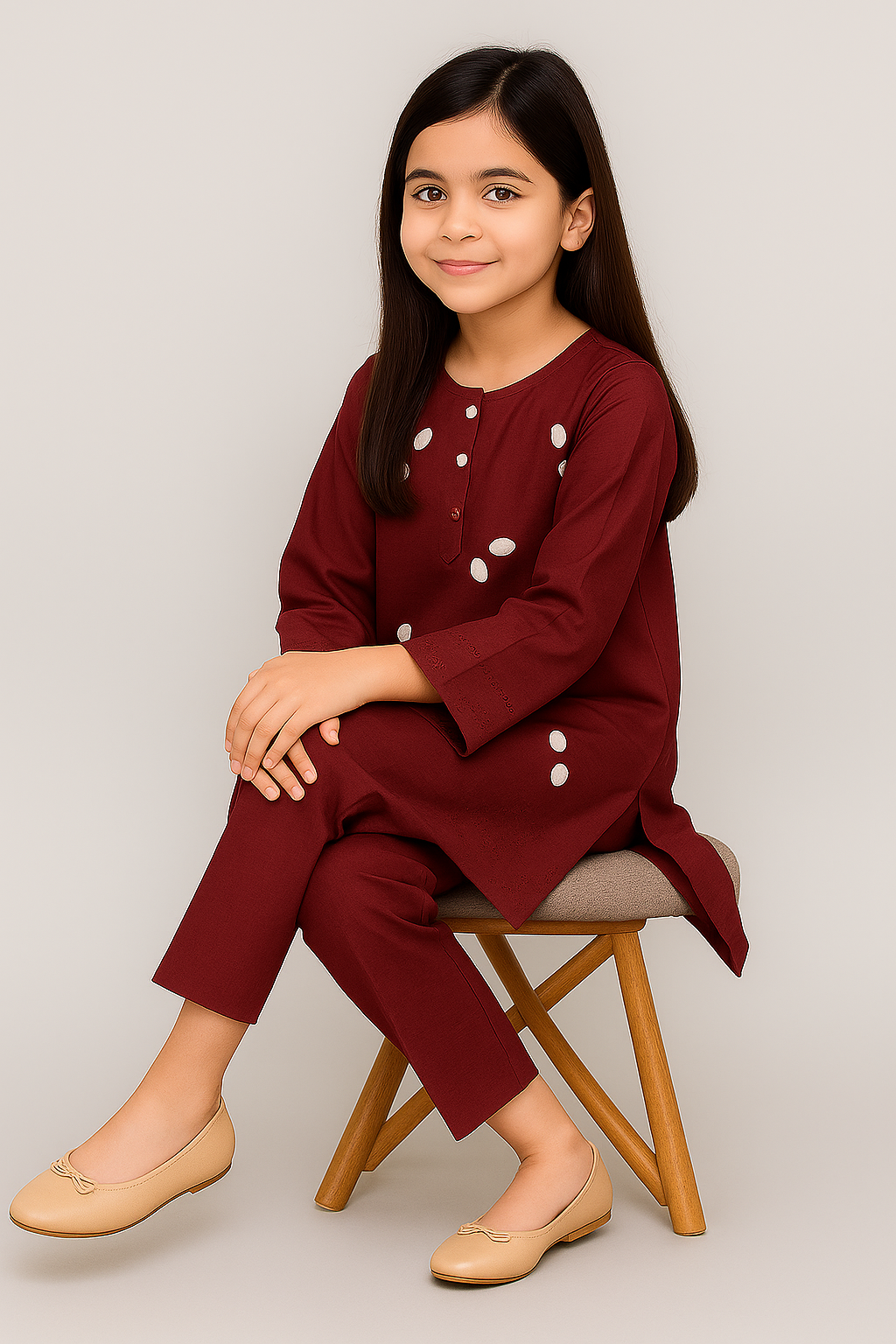 2 PIECE - EMBROIDERED COTTON SUIT