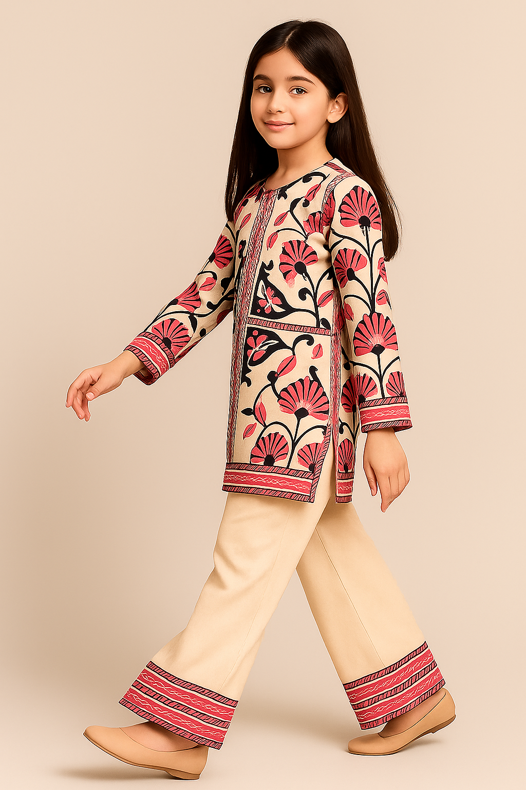 2 PIECE - PRINTED CAMBRIC SUIT