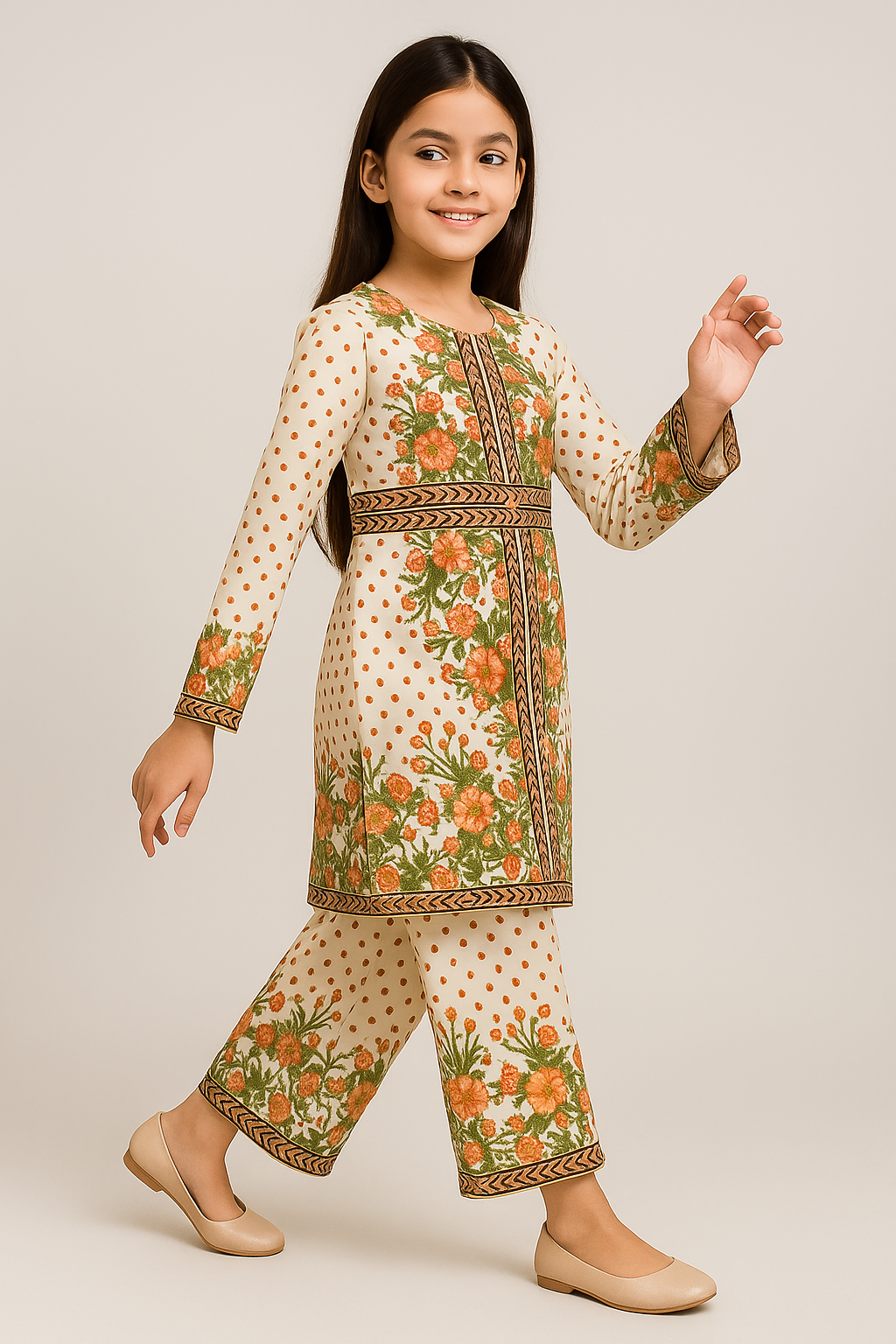 2 PIECE - PRINTED CAMBRIC SUIT
