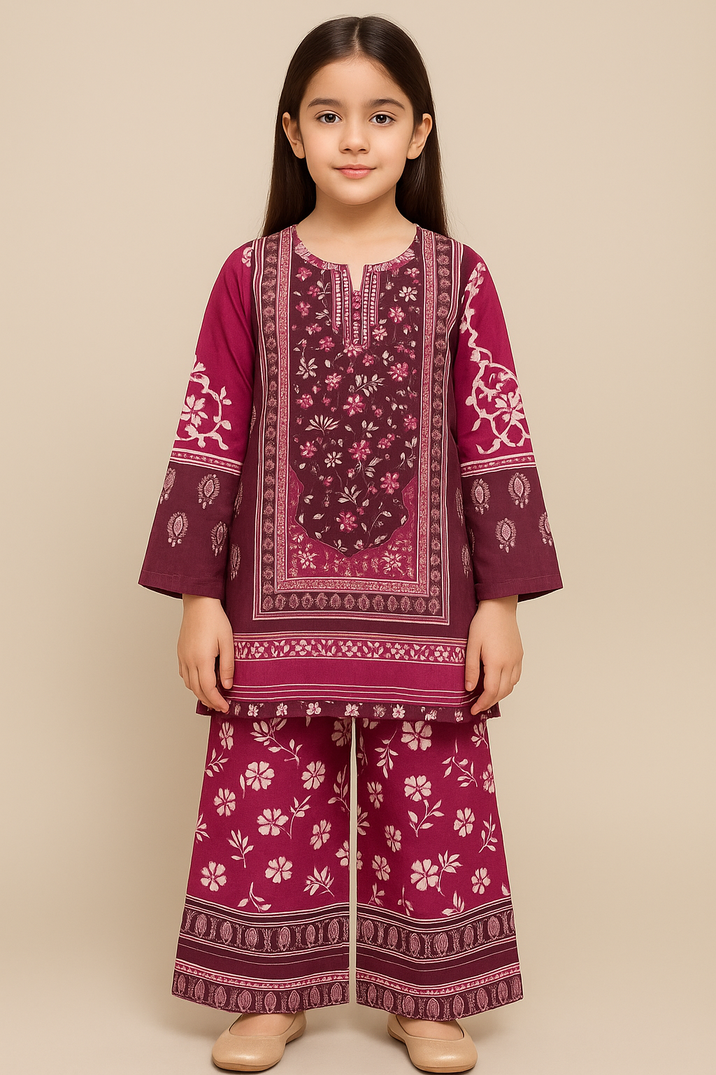 2 PIECE - PRINTED CAMBRIC SUIT