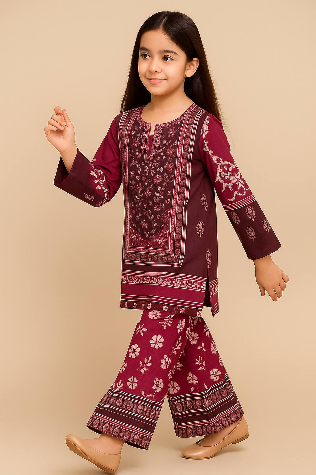 2 PIECE - PRINTED CAMBRIC SUIT