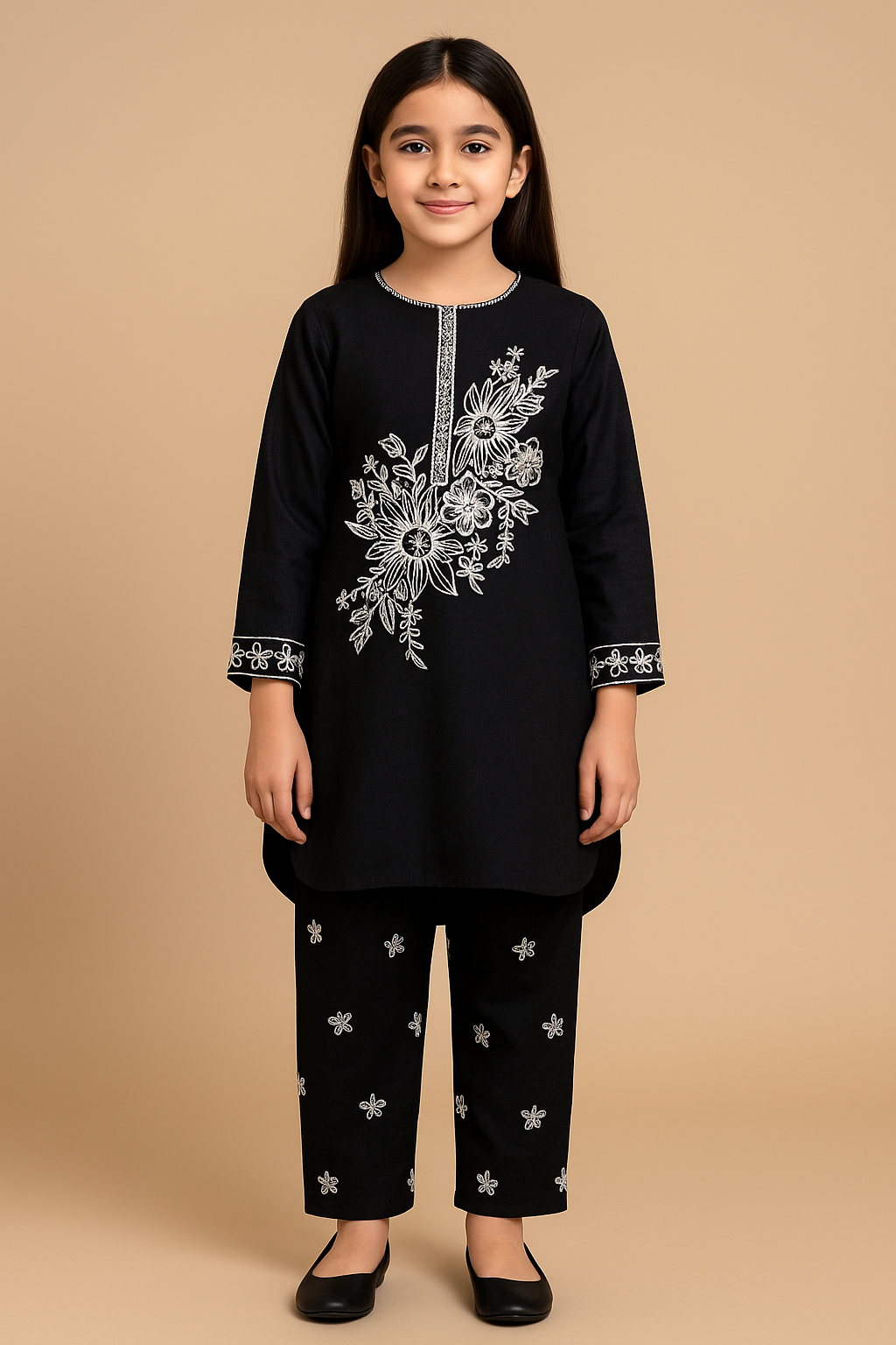 2 PIECE - EMBROIDERED COTTON SUIT