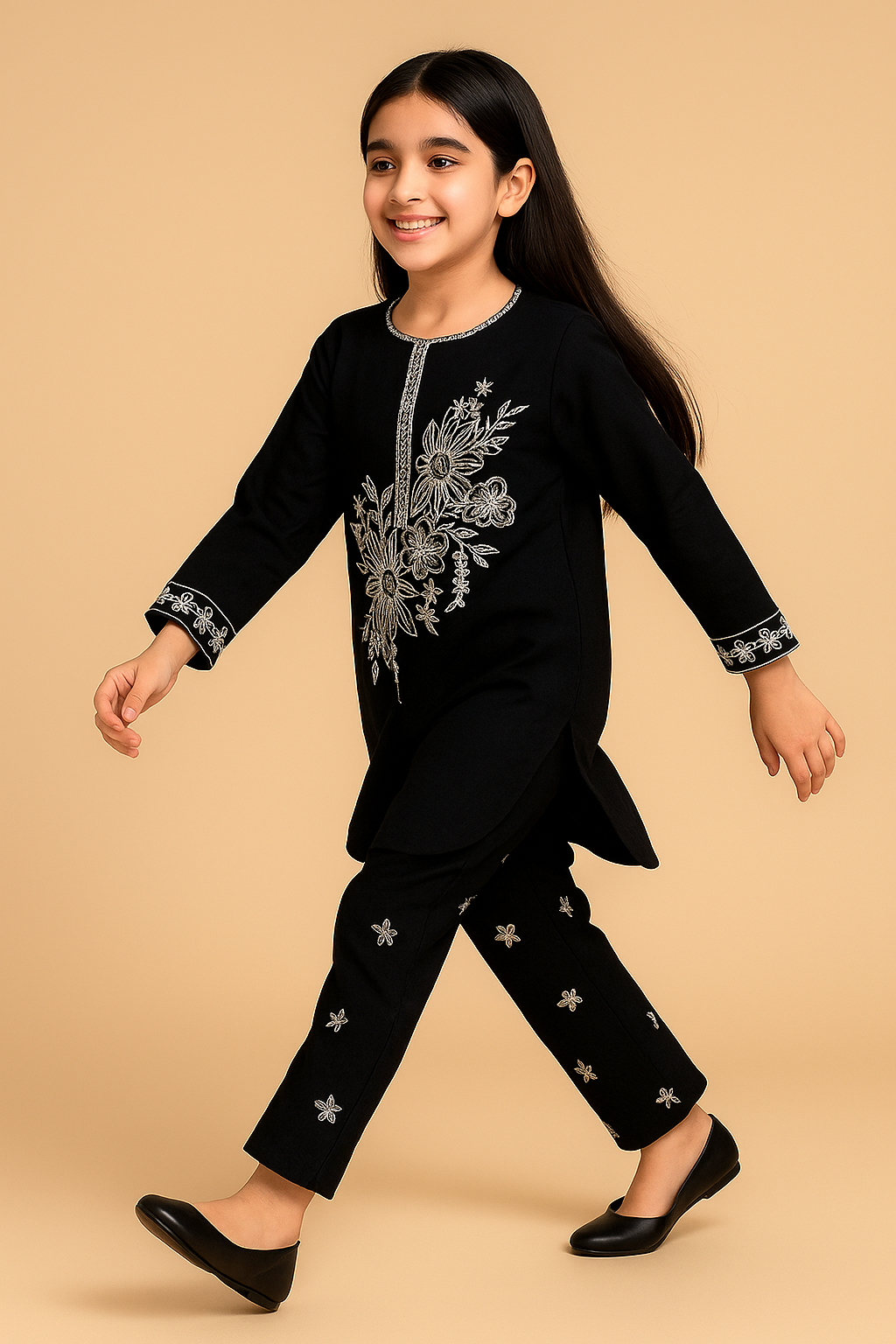 2 PIECE - EMBROIDERED COTTON SUIT