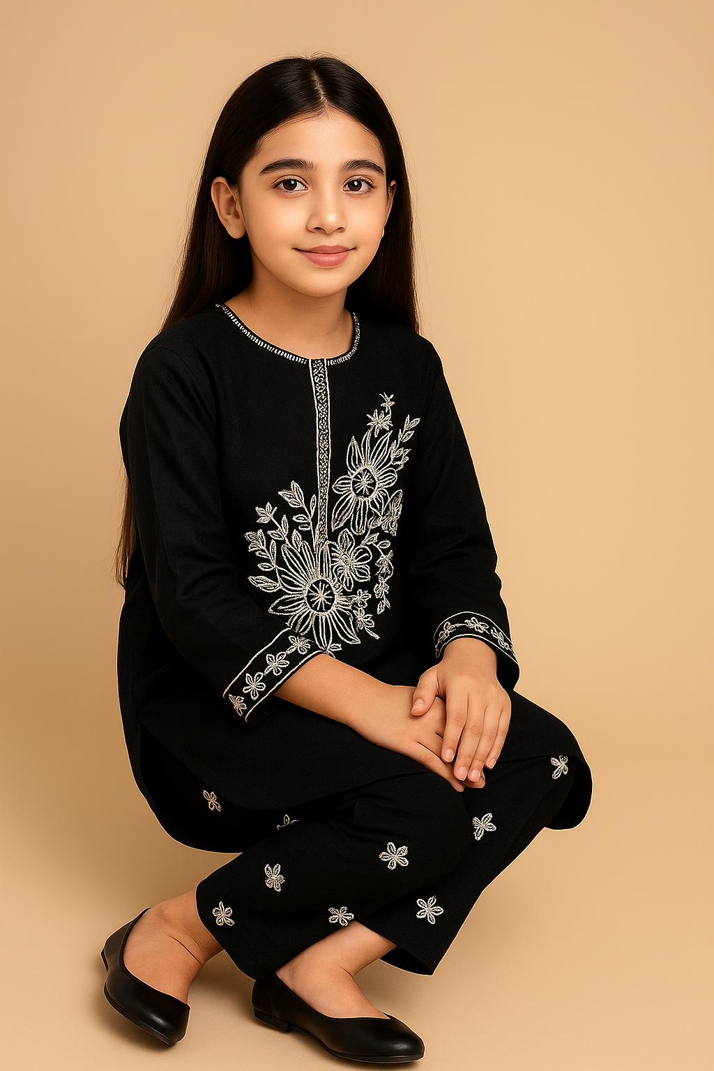 2 PIECE - EMBROIDERED COTTON SUIT