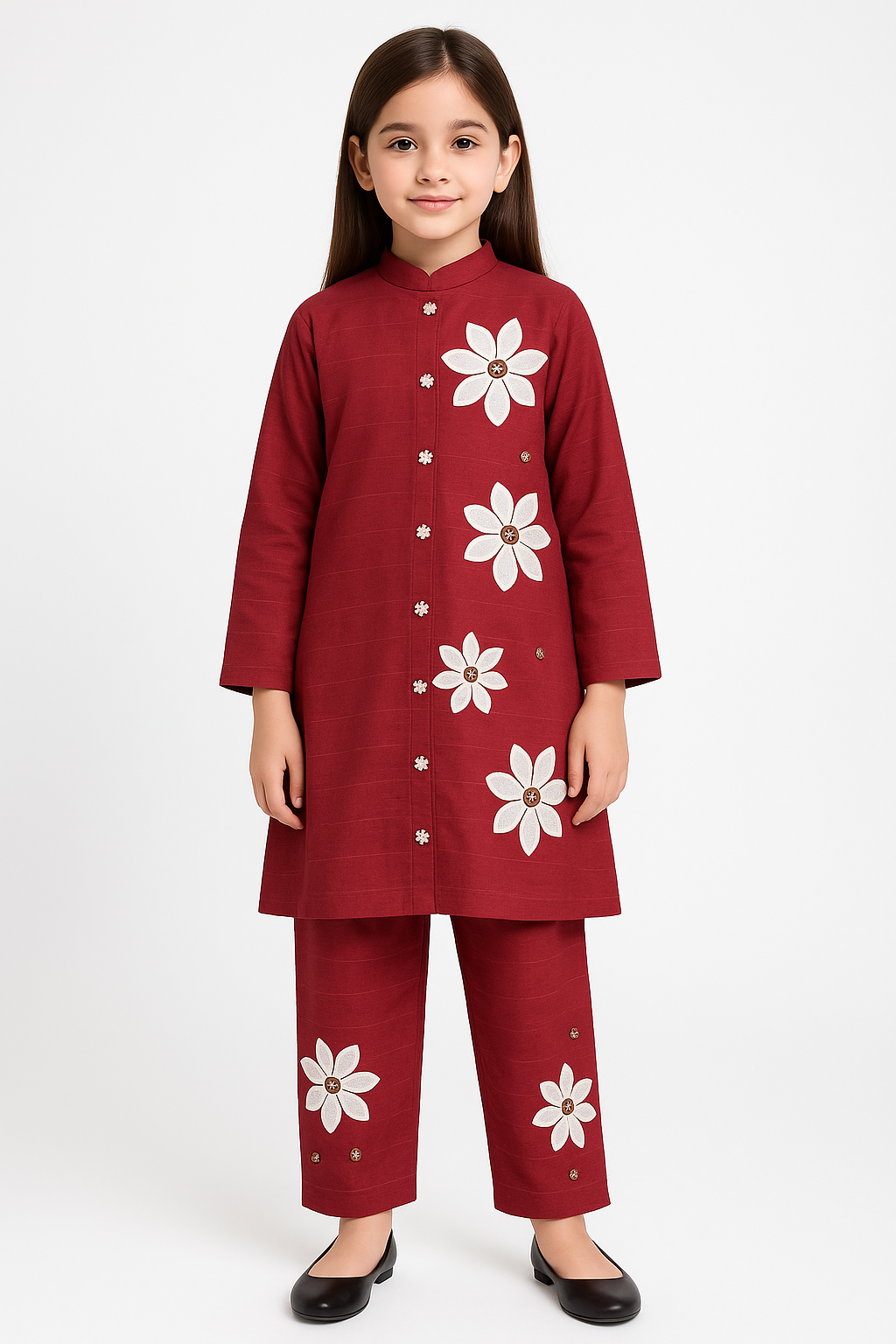 2 PIECE - EMBROIDERED COTTON SUIT