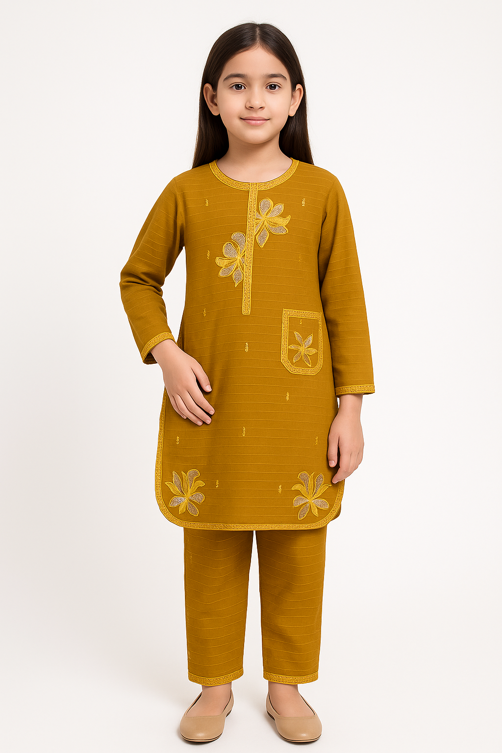 2 PIECE - EMBROIDERED COTTON SUIT