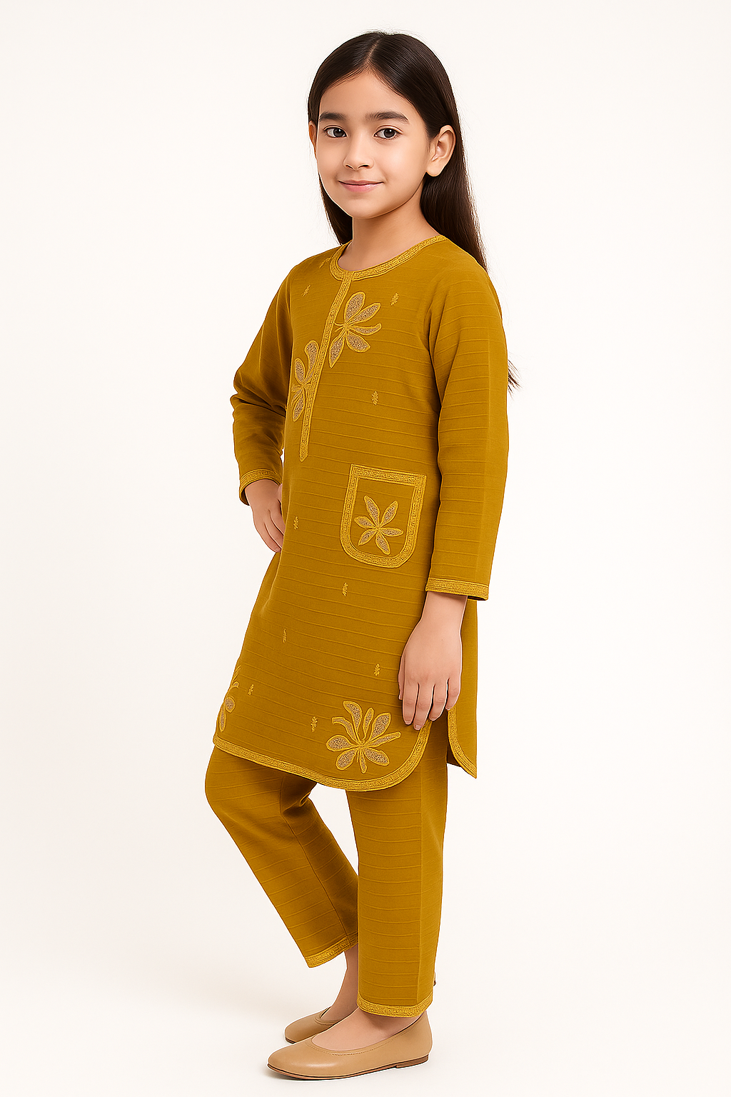 2 PIECE - EMBROIDERED COTTON SUIT