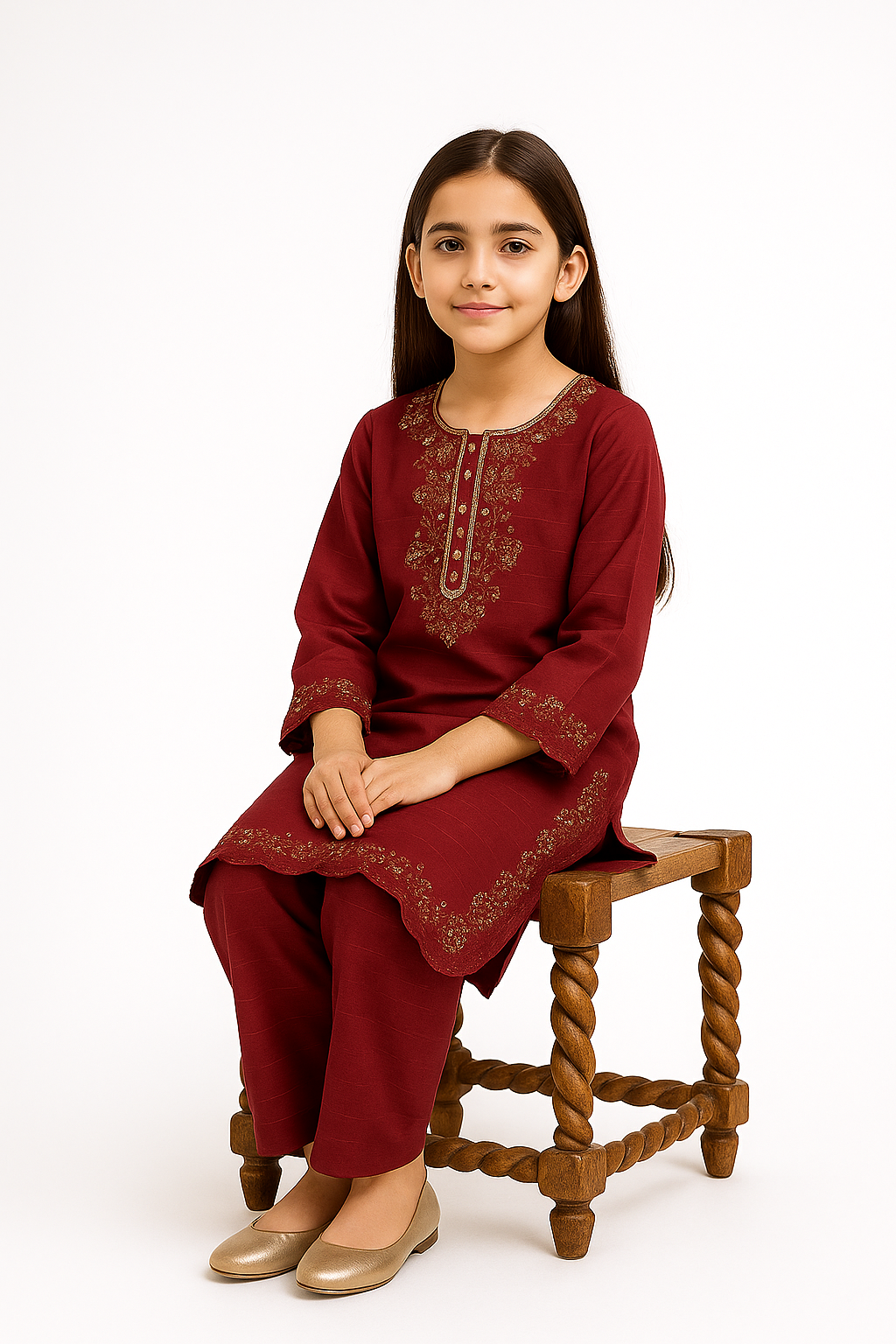 2 PIECE - EMBROIDERED COTTON SUIT