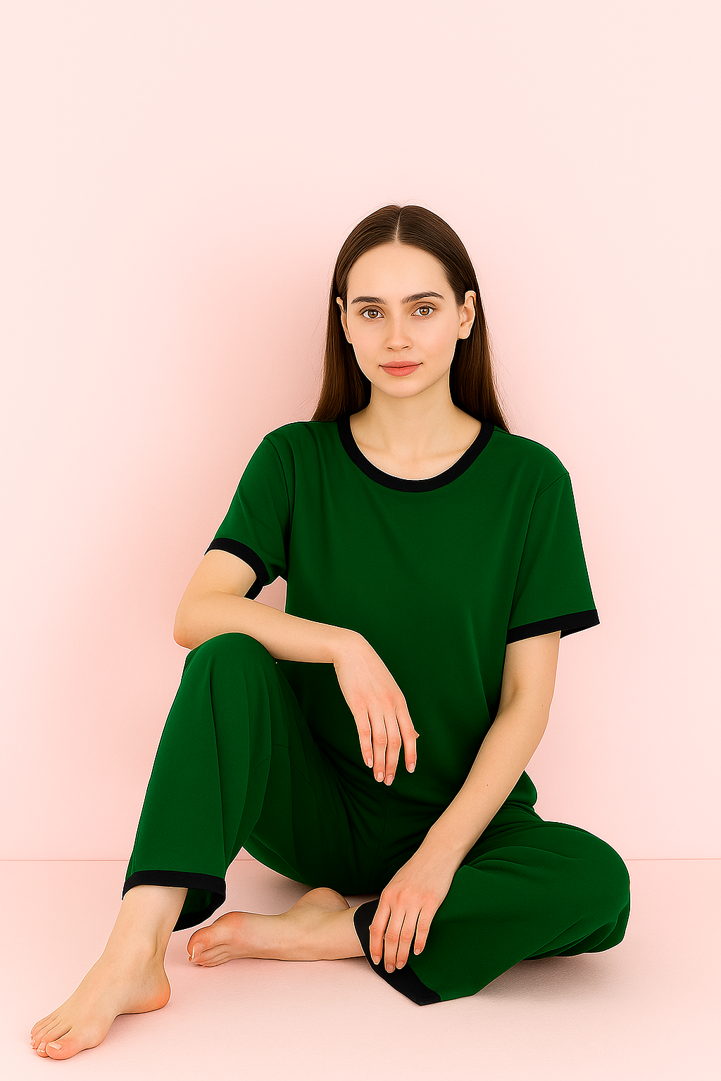 GREEN SOLID PJ SET