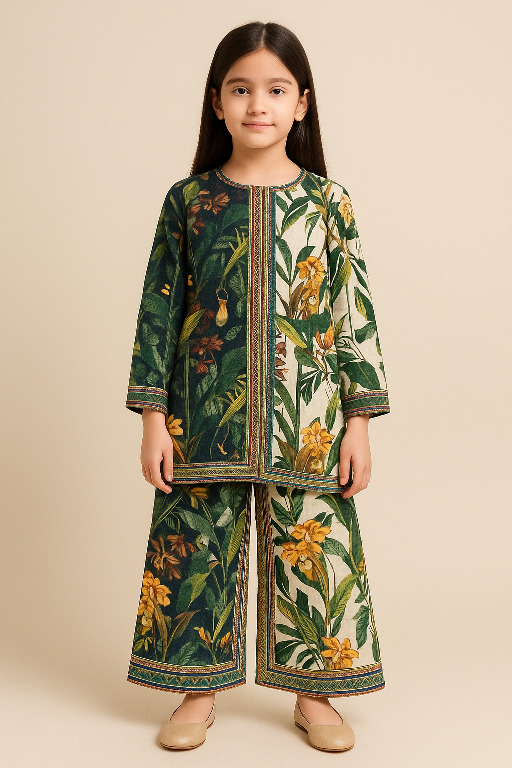 2 PIECE - PRINTED CAMBRIC SUIT