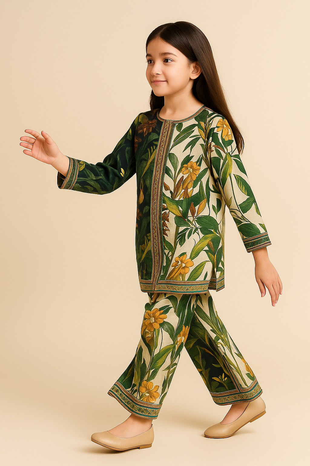 2 PIECE - PRINTED CAMBRIC SUIT