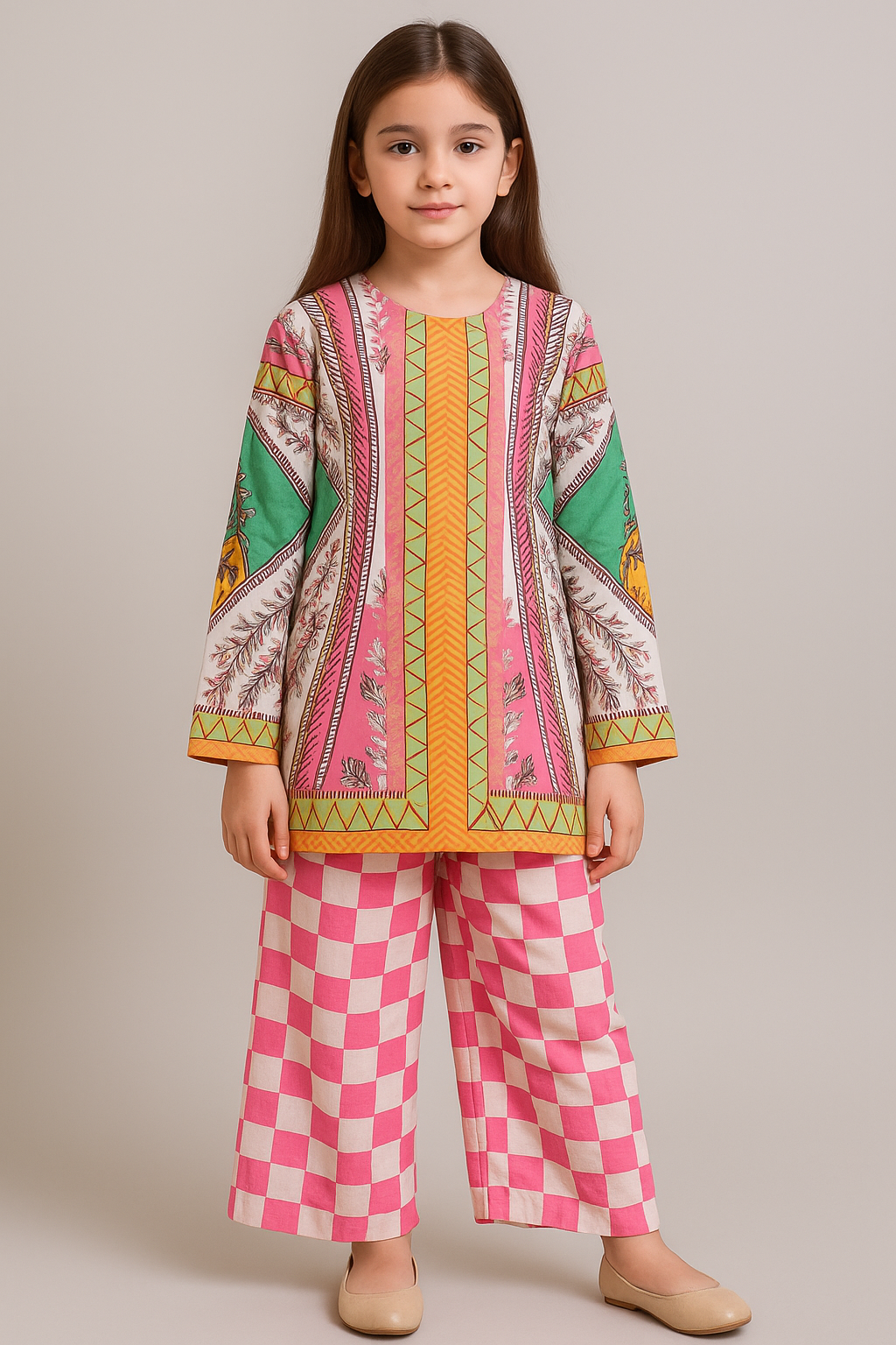 2 PIECE - PRINTED CAMBRIC SUIT