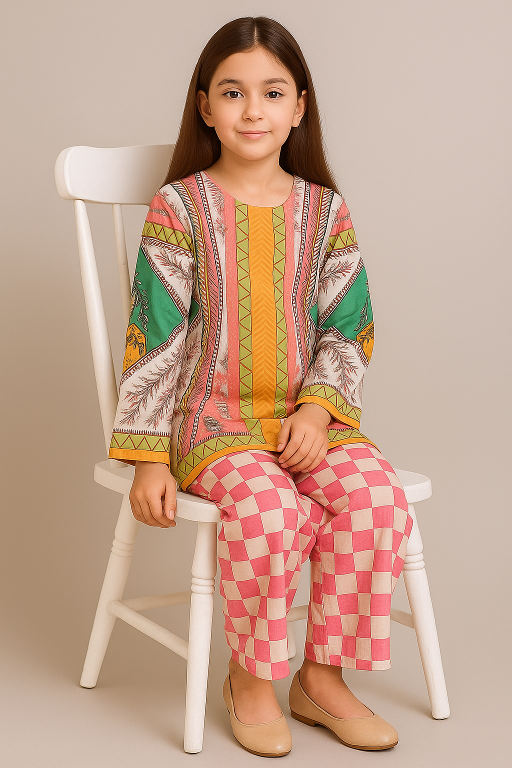 2 PIECE - PRINTED CAMBRIC SUIT