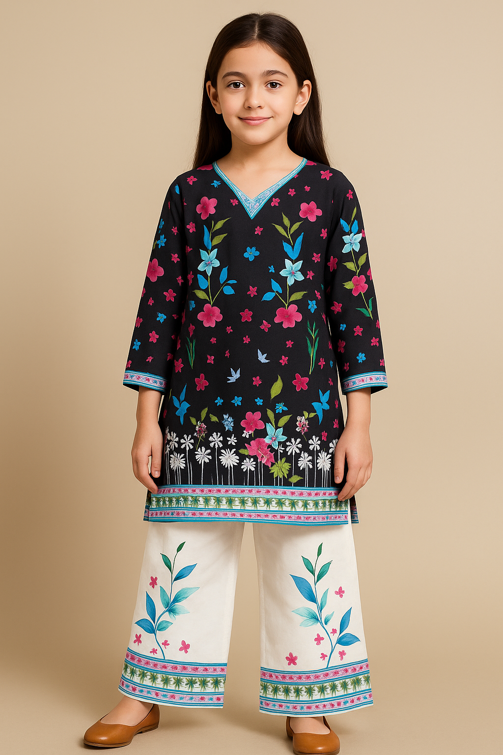 2 PIECE - PRINTED CAMBRIC SUIT