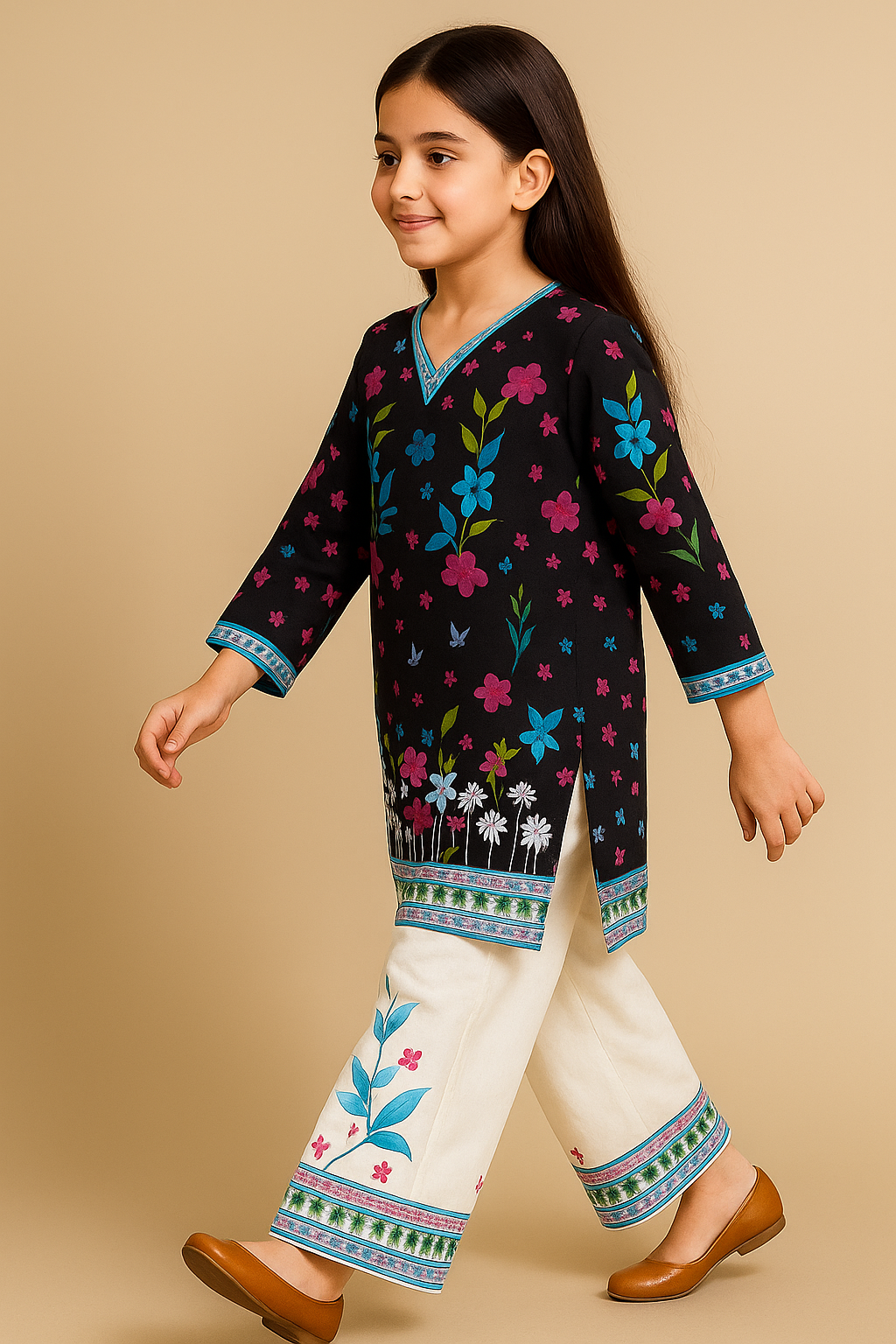 2 PIECE - PRINTED CAMBRIC SUIT