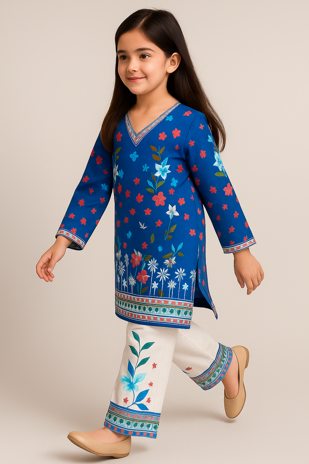 2 PIECE - PRINTED CAMBRIC SUIT