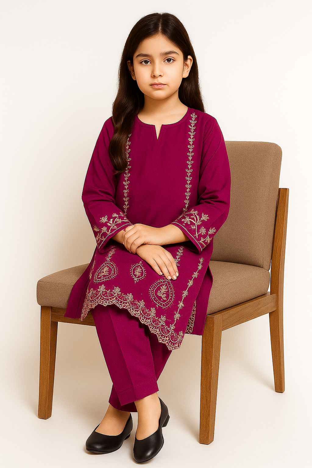 2 PIECE - EMBROIDERED COTTON SUIT