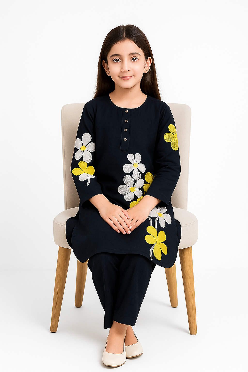 2 PIECE - EMBROIDERED COTTON SUIT