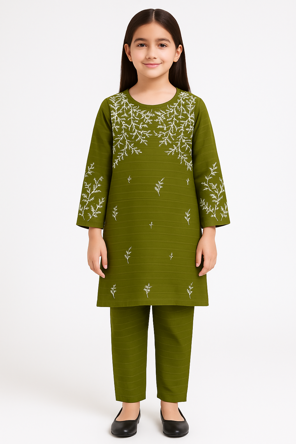 2 PIECE - EMBROIDERED COTTON SUIT