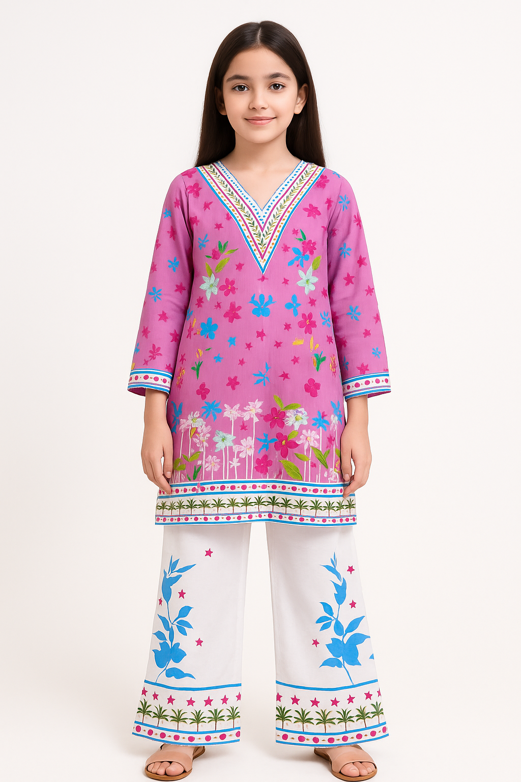 2 PIECE - PRINTED CAMBRIC SUIT