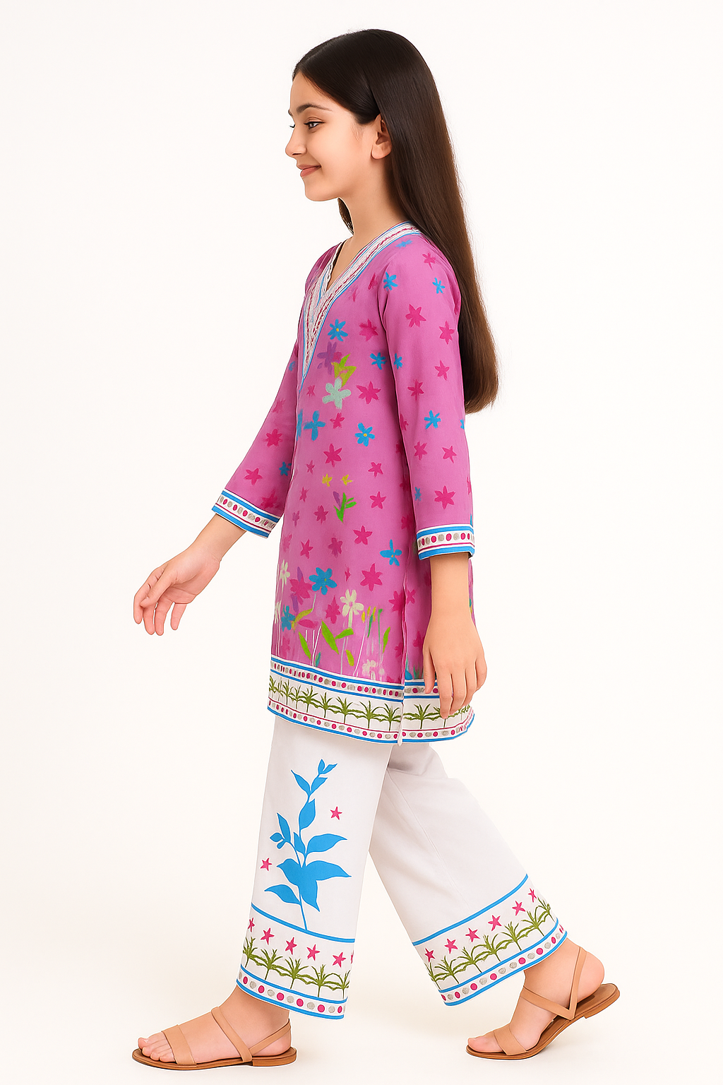 2 PIECE - PRINTED CAMBRIC SUIT