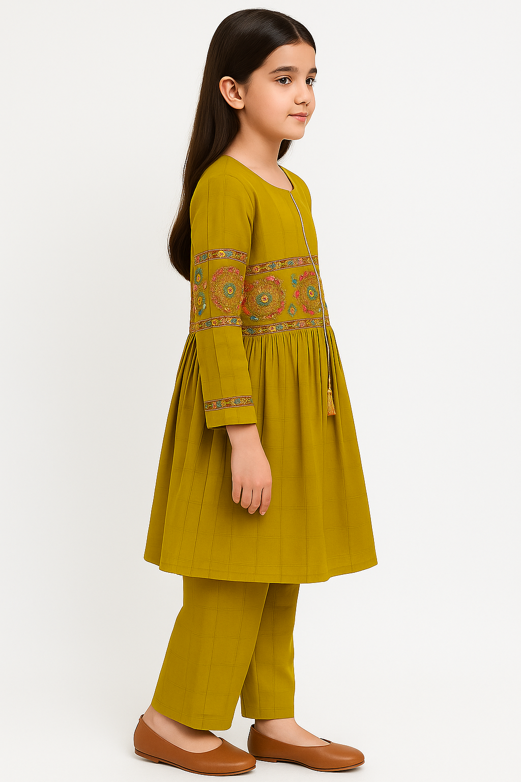 2 PIECE - EMBROIDERED CAMBRIC SUIT