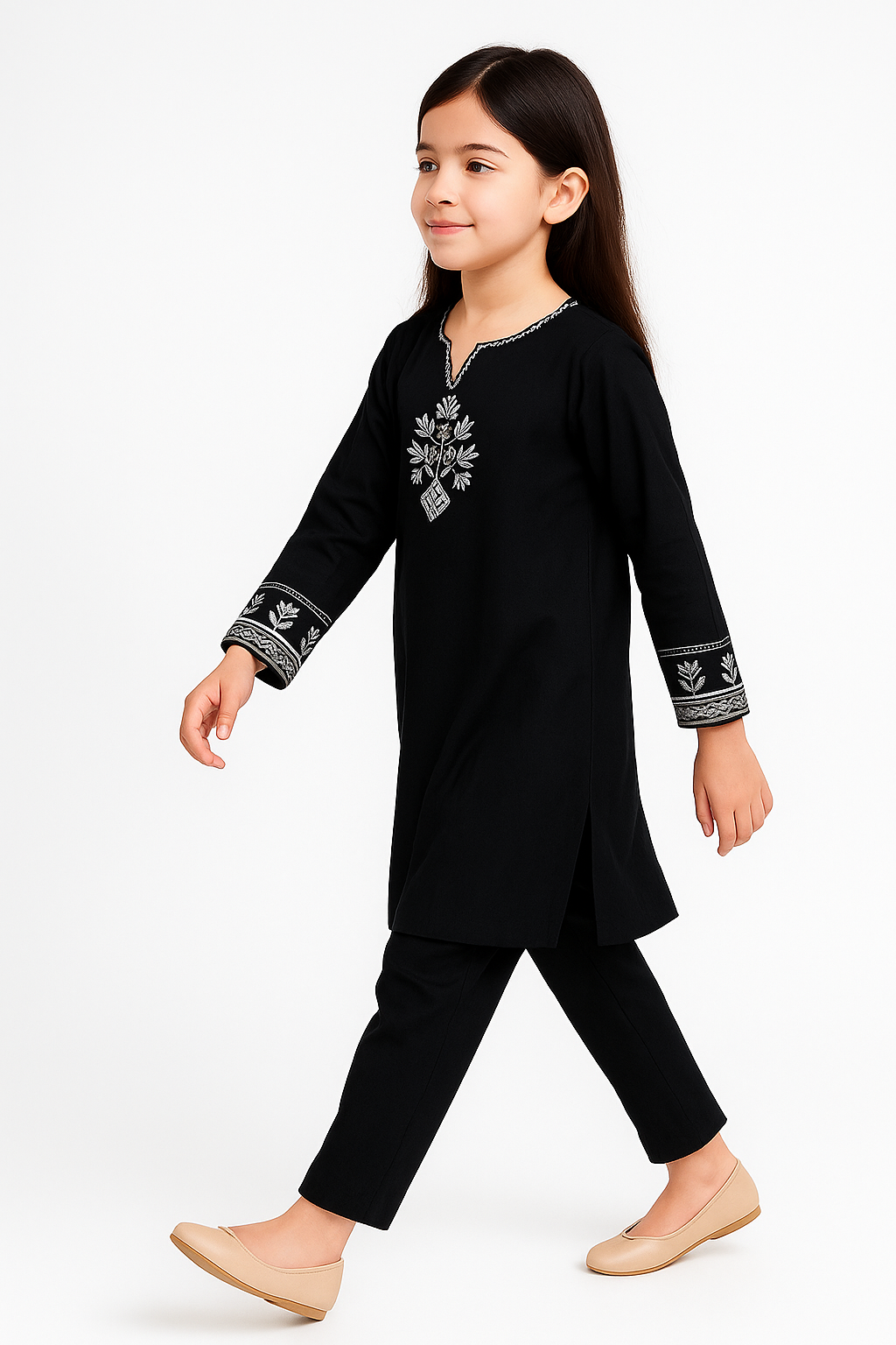 2 PIECE - EMBROIDERED COTTON SUIT