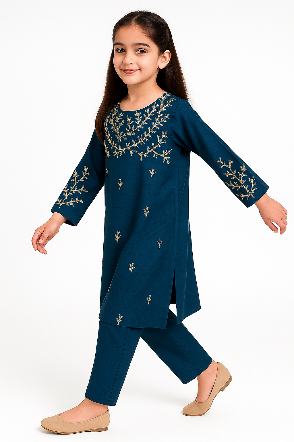 2 PIECE - EMBROIDERED COTTON SUIT