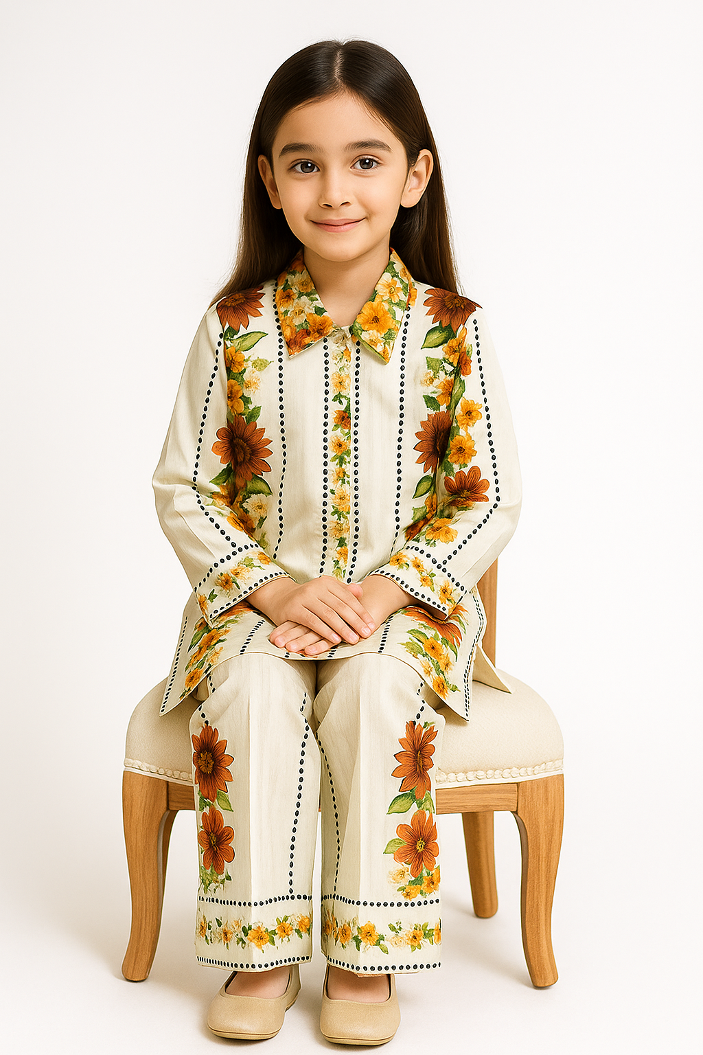 2 PIECE - PRINTED CAMBRIC SUIT