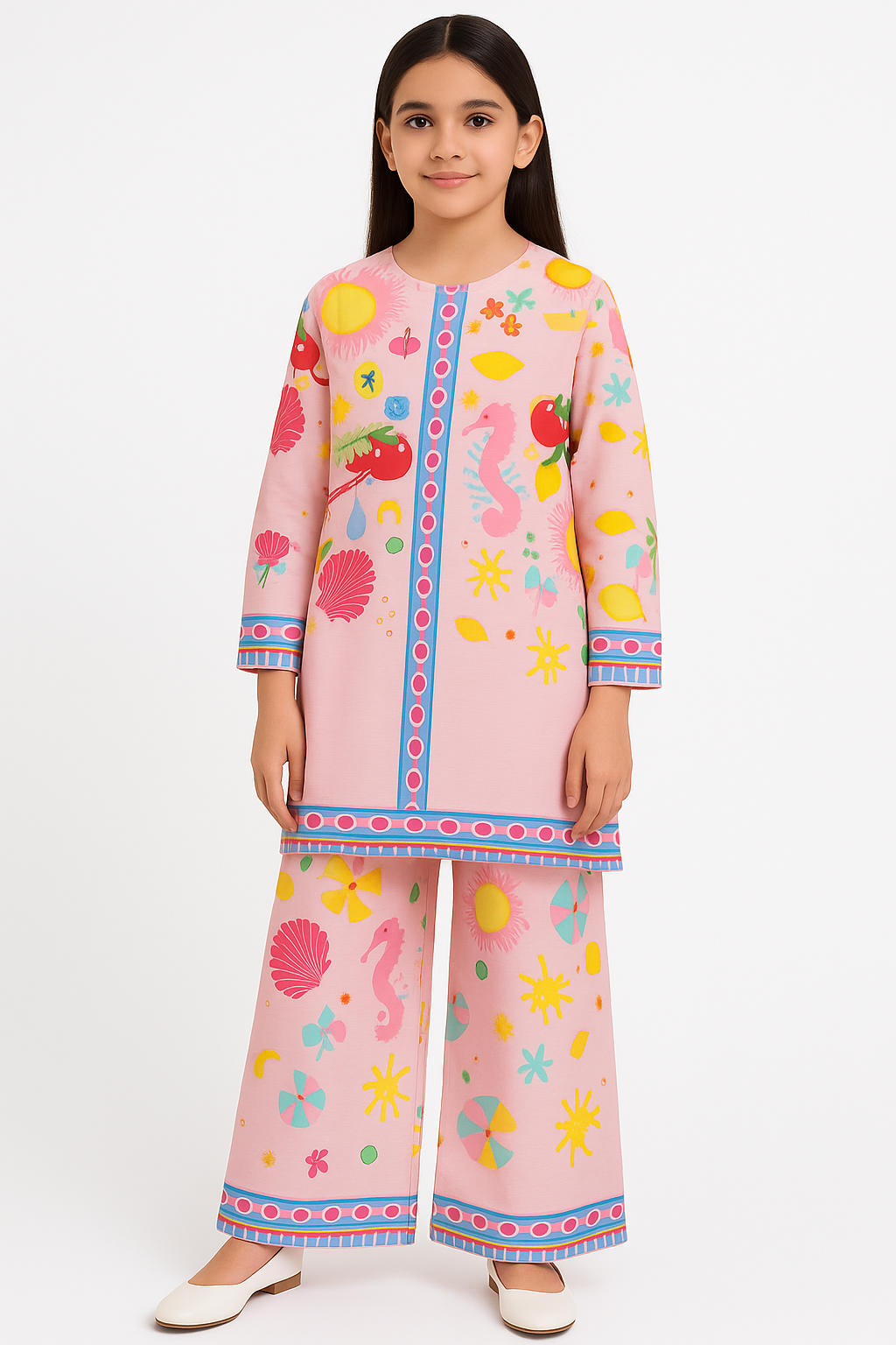 2 PIECE - PRINTED CAMBRIC SUIT