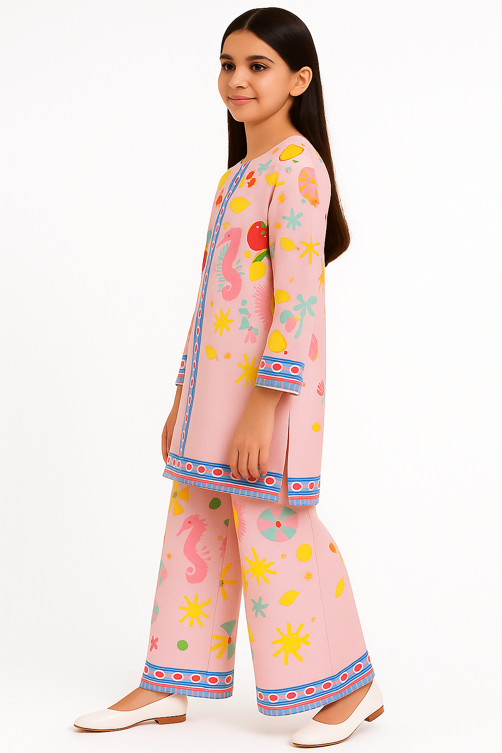 2 PIECE - PRINTED CAMBRIC SUIT