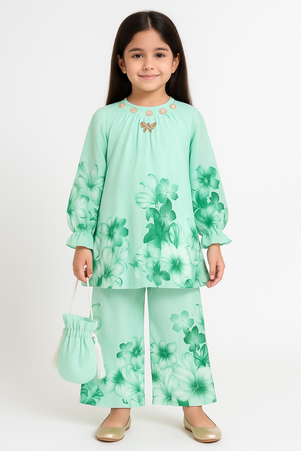 2 PIECE - PRINTED CHIFFON SUIT