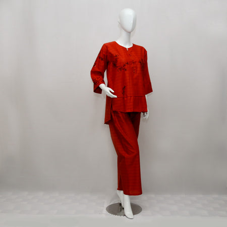 2 Piece Embroidered Cotton Suits