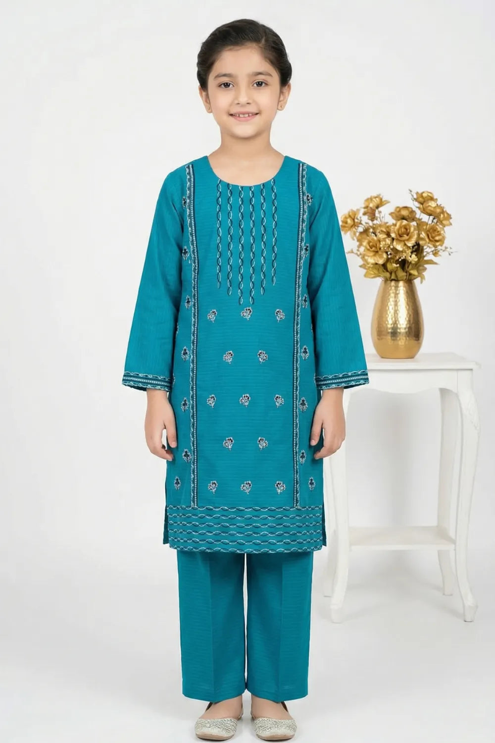 2 PIECE - EMBROIDERED COTTON SUIT