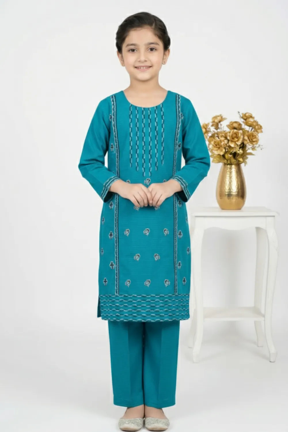 2 PIECE - EMBROIDERED COTTON SUIT